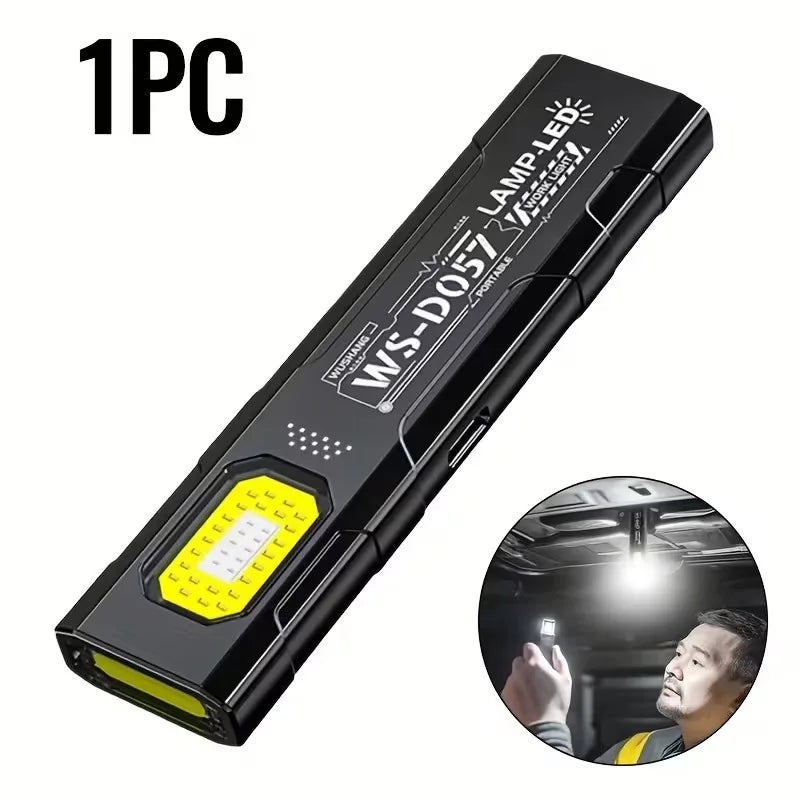 Luz de advertencia de trabajo de seguridad, luz de trabajo, luz fuerte, mini portátil, mantenimiento exterior, emergencia, linterna EDC, clip de gorra.