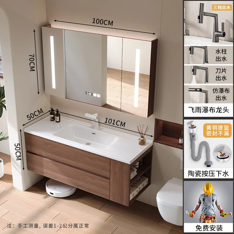 Modern Drawers Bathroom Cabinet Organizer Storage Perfume Mirror Luxury Paper Cupboard Toilet Cupboard Gabinete Home Furniture
