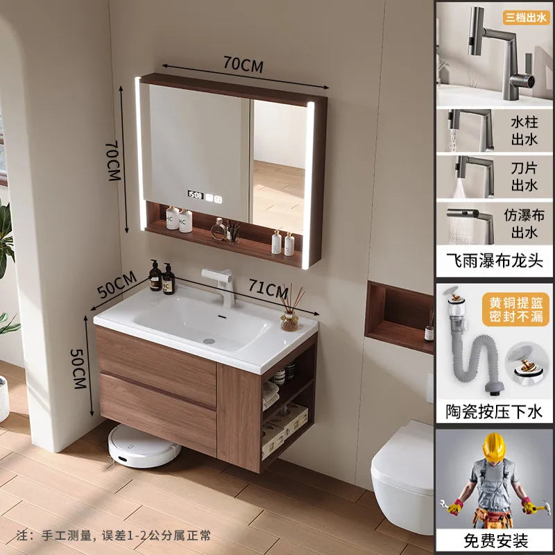 Modern Drawers Bathroom Cabinet Organizer Storage Perfume Mirror Luxury Paper Cupboard Toilet Cupboard Gabinete Home Furniture