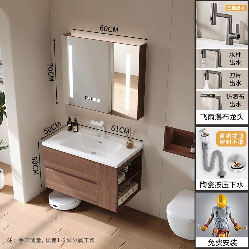 Modern Drawers Bathroom Cabinet Organizer Storage Perfume Mirror Luxury Paper Cupboard Toilet Cupboard Gabinete Home Furniture