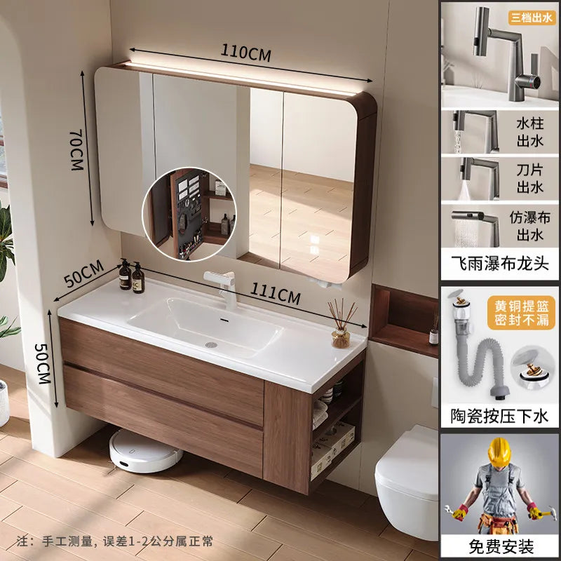 Modern Drawers Bathroom Cabinet Organizer Storage Perfume Mirror Luxury Paper Cupboard Toilet Cupboard Gabinete Home Furniture