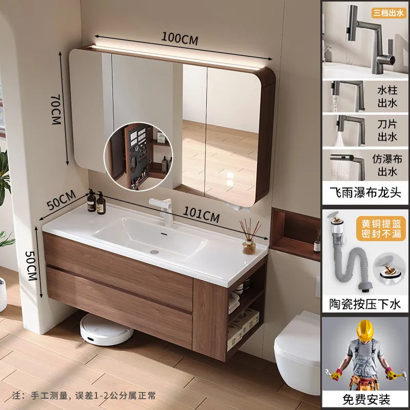 Modern Drawers Bathroom Cabinet Organizer Storage Perfume Mirror Luxury Paper Cupboard Toilet Cupboard Gabinete Home Furniture