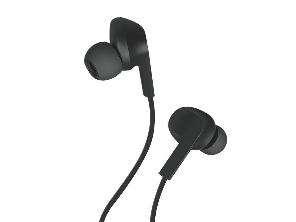 Techancy Auricular Com Fios Preto TD8022 , Microfone Integrado, 3,5 Mm, Compatível Com Smartphones E Tablets