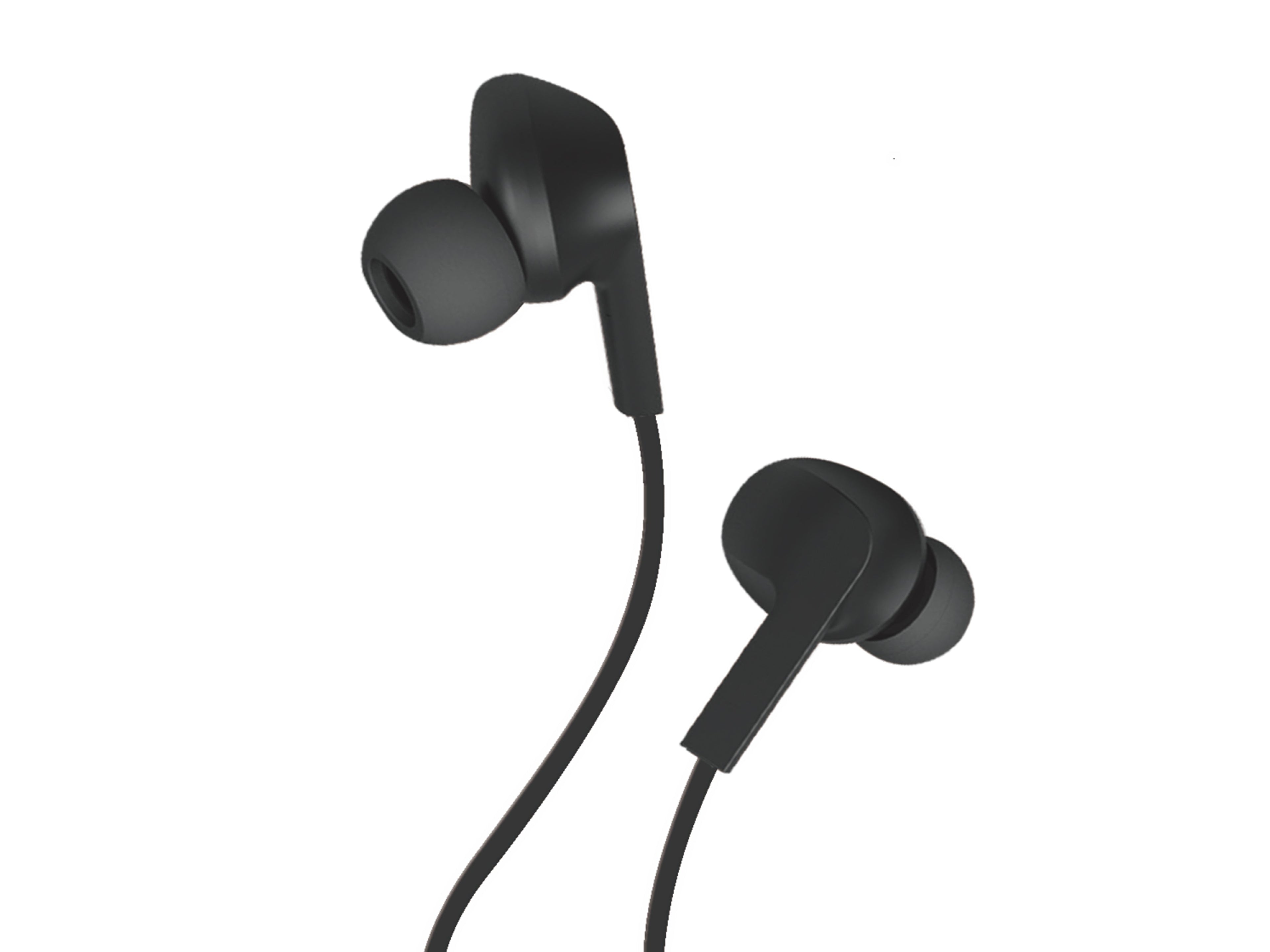 Techancy Auricular Com Fios Preto TD8022 , Microfone Integrado, 3,5 Mm, Compatível Com Smartphones E Tablets