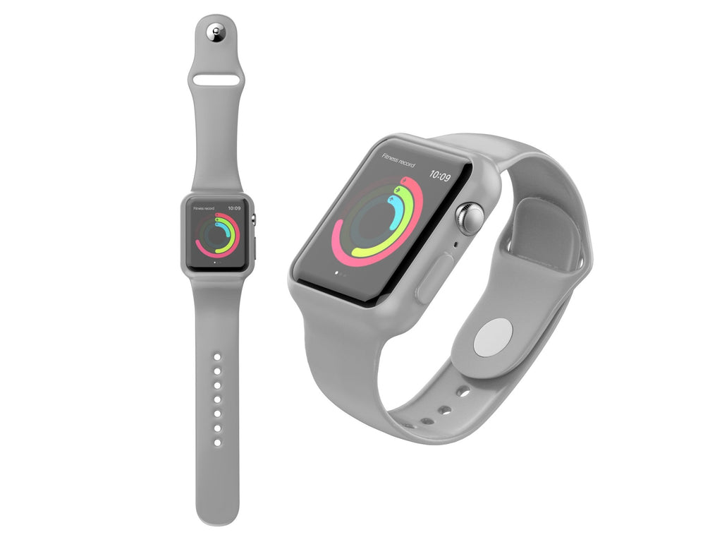 Pulseira totalmente adesiva para relógio Techancy, KC2112, compatível com Apple Watch 38-40 mm, cinzenta