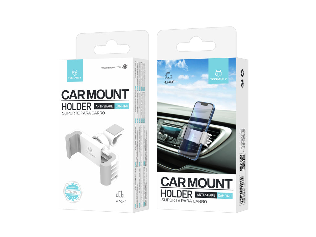 Techancy Suporte de Telemovel para Carro TI2282 Rotativo Estavel Compatvel com 4.7 a 6.4 Polegadas Branco