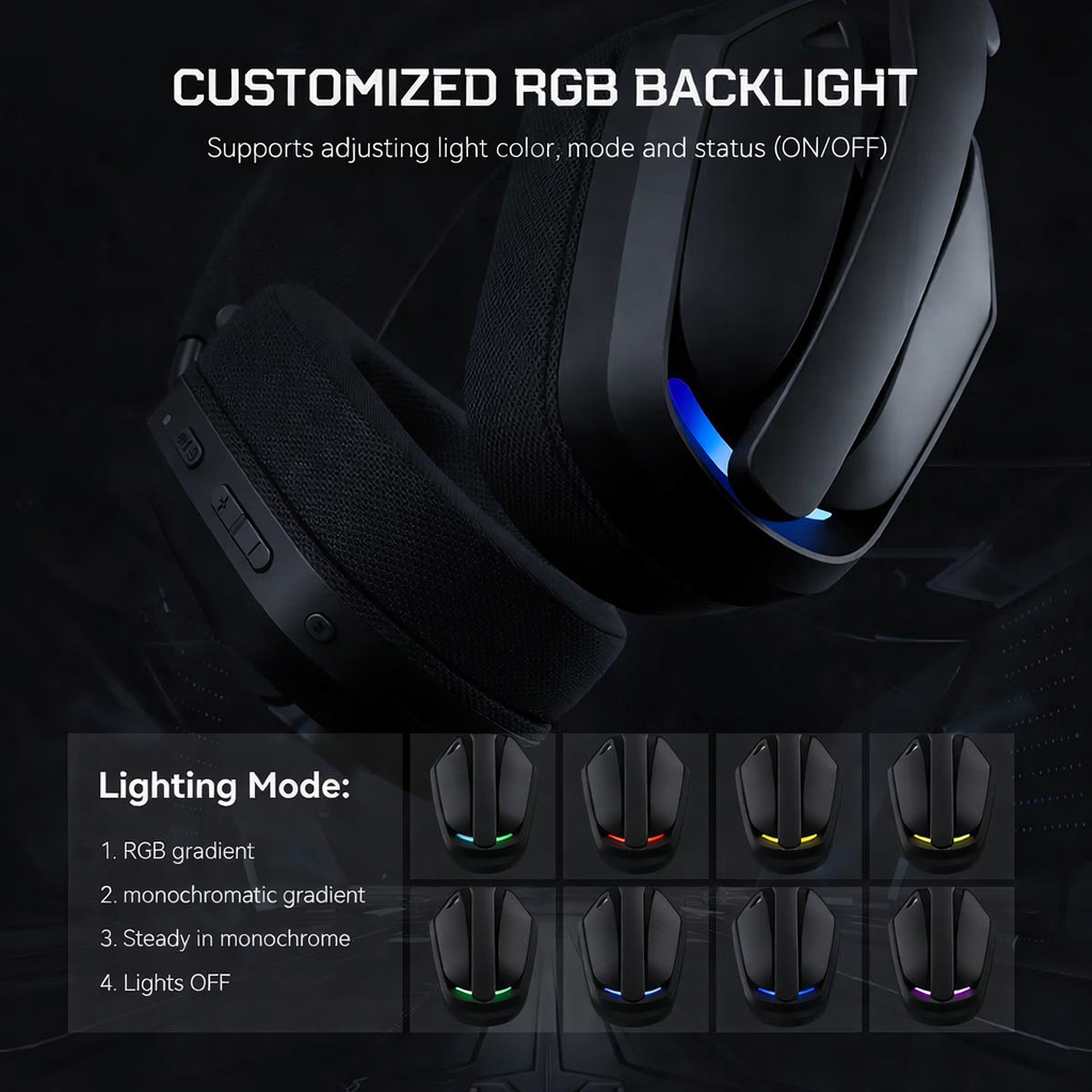 Wireless Gaming Headphones with Noise Cancelling Mic-3