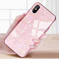 Marble Case Tempered Glass Hard Phone Cover For Apple i Phone 10 Cover