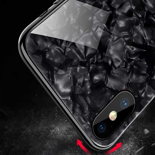 Marble Case Tempered Glass Hard Phone Cover For Apple i Phone 10 Cover